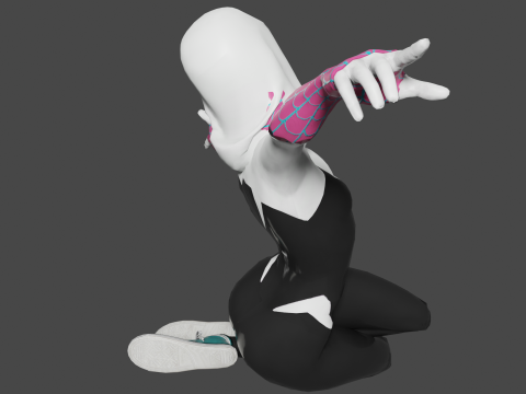 Spider Gwen Low-poly Modelo 3D