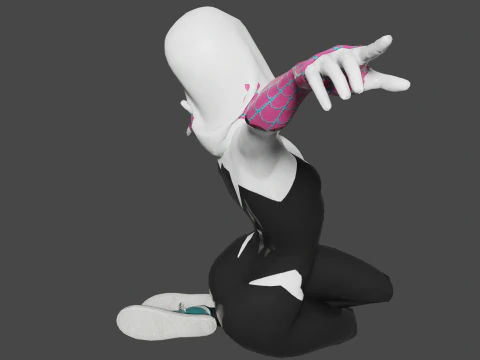 Spider Gwen Low-poly 3D Model