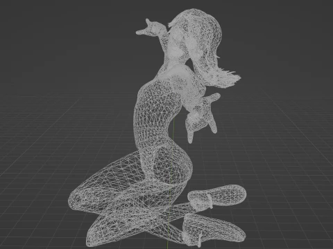 Spider Gwen Low-poly 3D Model