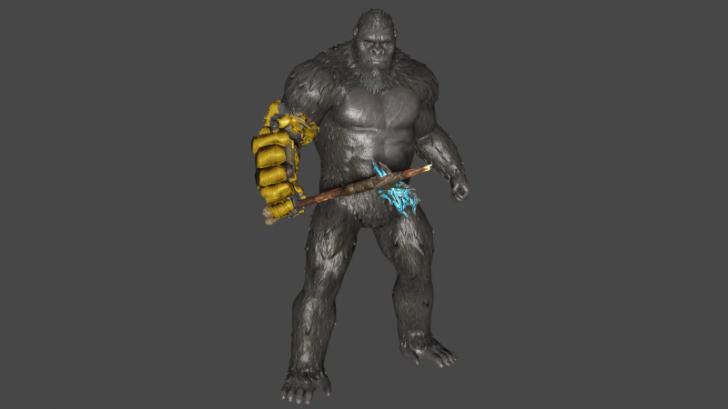 King Kong baixo poli Modelo 3D .c4d .max .obj .3ds .fbx .stl .blend 