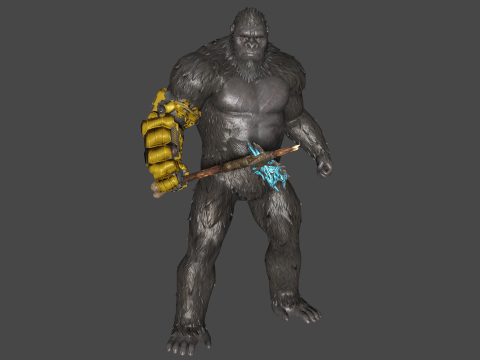 King Kong Low-poly 3D मॉडल