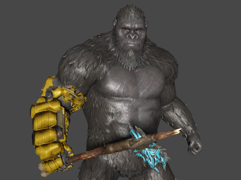 King Kong Low-poly Modelo 3D