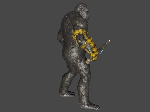 King Kong baixo poli Modelo 3D