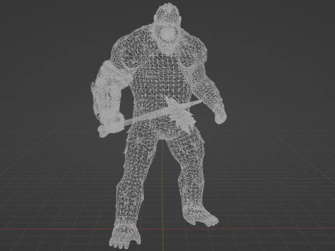 King Kong baixo poli Modelo 3D