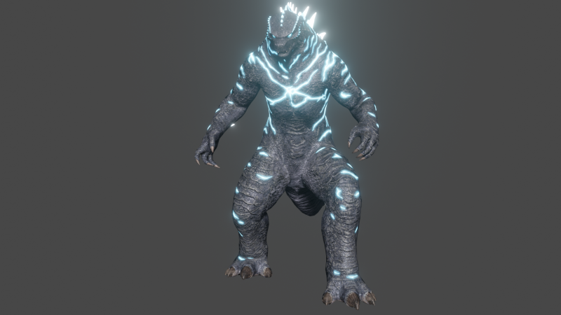 Godzilla Energized Low-poly 3D 모델 .c4d .max .obj .3ds .fbx .stl .blend 