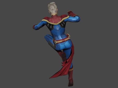 Captain Marvel Low-poly 3D Model