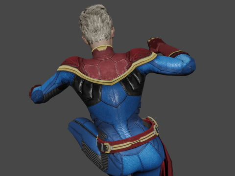 Captain Marvel Low-poly 3D Model