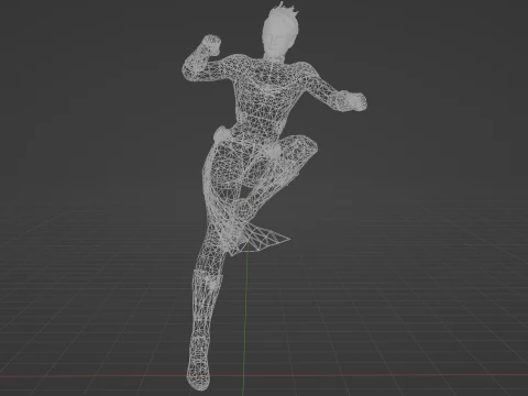 Captain Marvel Low-poly 3D Model