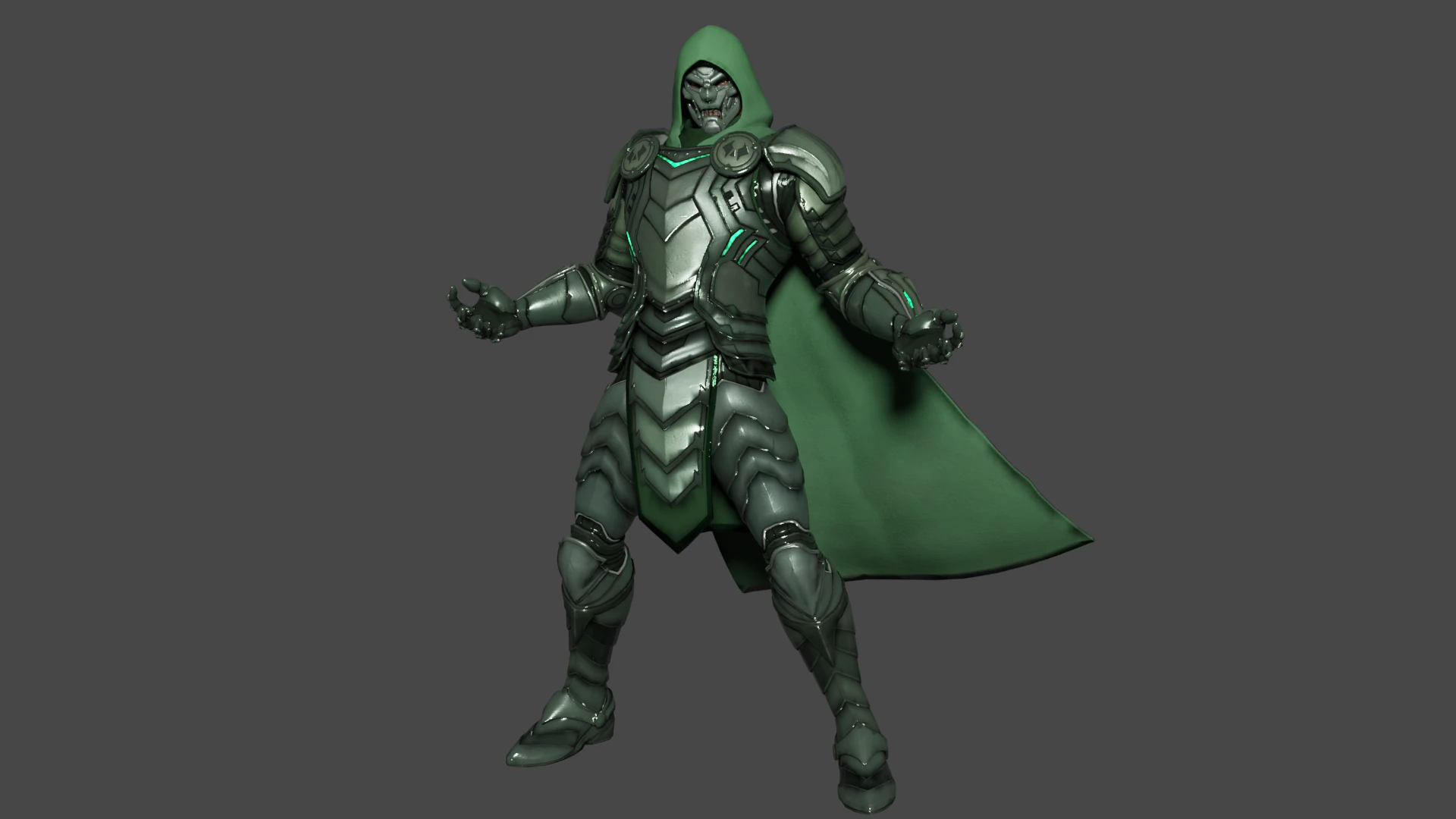 Doctor Doom Low-poly 3D Model .c4d .max .obj .3ds .fbx .stl .blend 