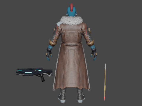 Yondu Udonta Low-poly 3D-Modell