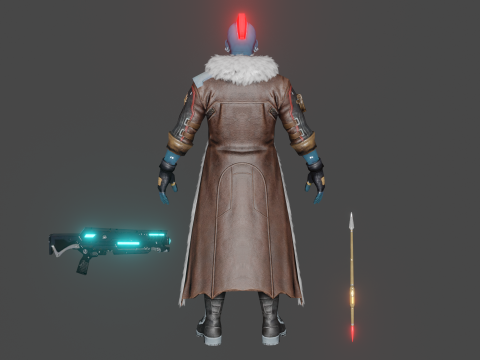 Yondu Udonta Low-poly 3D-Modell