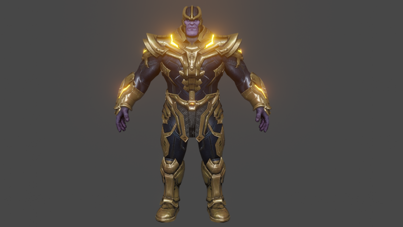 Thanos Low-poly 3D Model .c4d .max .obj .3ds .fbx .stl .blend