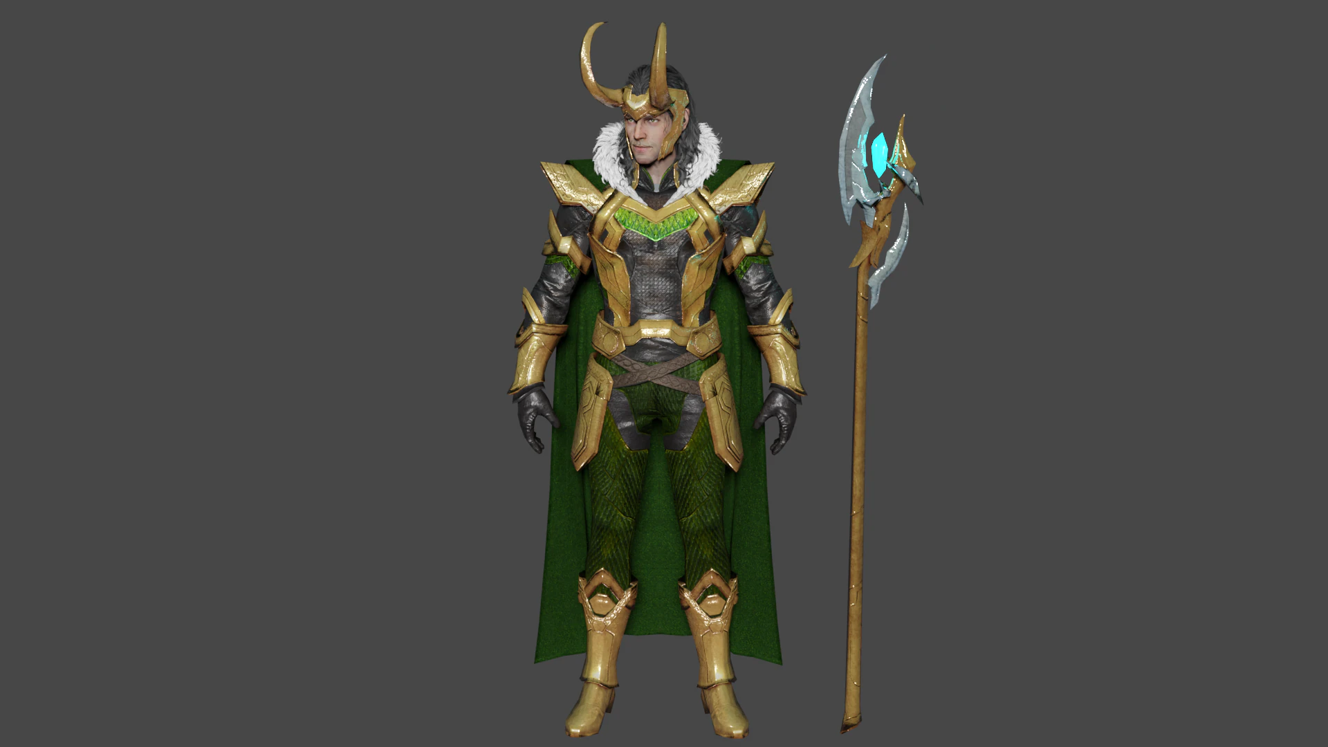 Loki Low-poly 3D Model .c4d .max .obj .3ds .fbx .stl .blend 