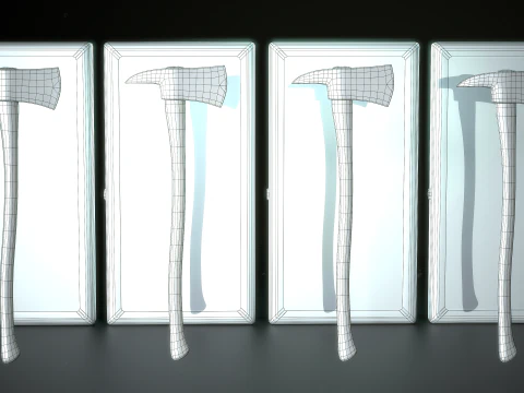 Fire Axe and Emergency Box 3D Model