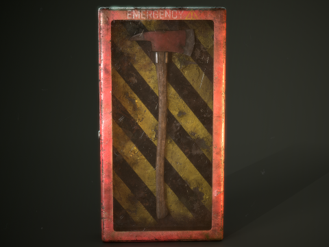 Fire Axe and Emergency Box 3D Модель