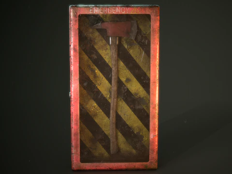Fire Axe and Emergency Box 3D Model
