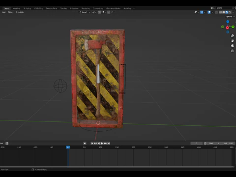 Fire Axe and Emergency Box 3D Model
