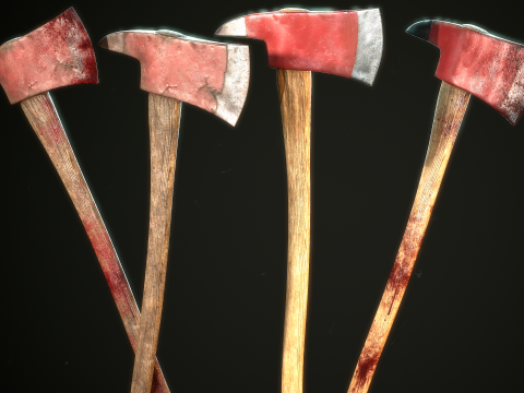 Fire Axe and Emergency Box 3D Модель