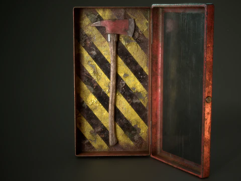 Fire Axe and Emergency Box 3D Model