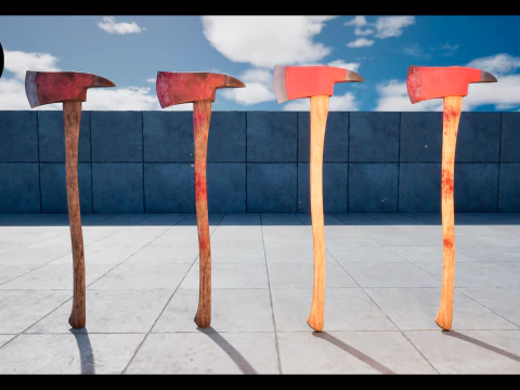Fire Axe and Emergency Box 3D Model