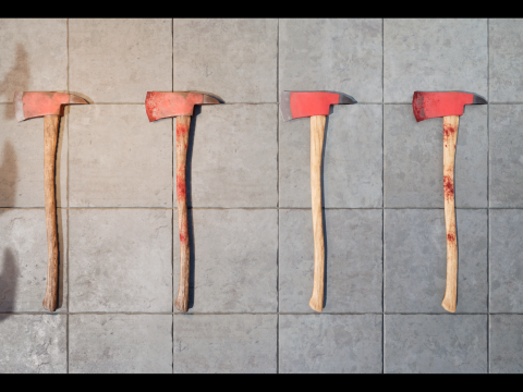 Fire Axe and Emergency Box 3D Модель