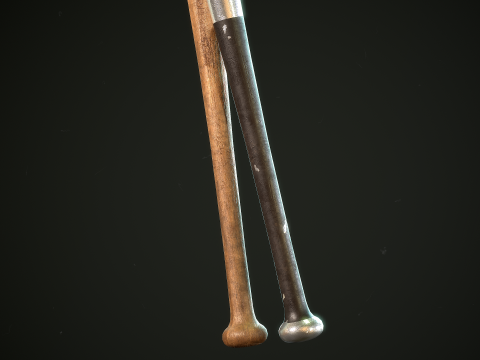 PROCEDURAL BASEBALL BAT Customize the baseball bat materials and meshes 3D Модель