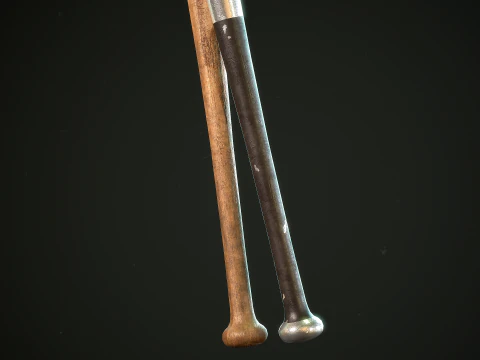 PROCEDURAL BASEBALL BAT Customize the baseball bat materials and meshes 3D Model