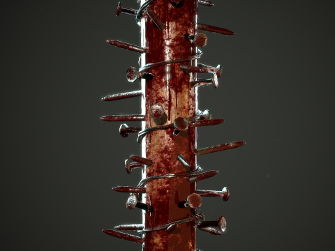 PROCEDURAL BASEBALL BAT Customize the baseball bat materials and meshes 3D Модель