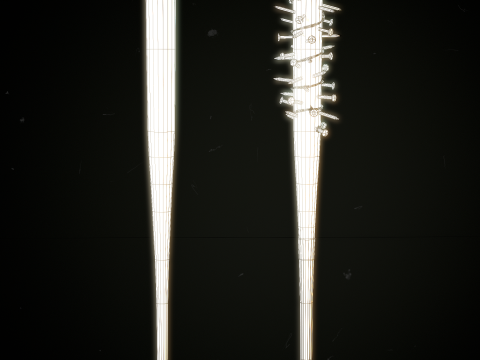 PROCEDURAL BASEBALL BAT Customize the baseball bat materials and meshes 3D Модель
