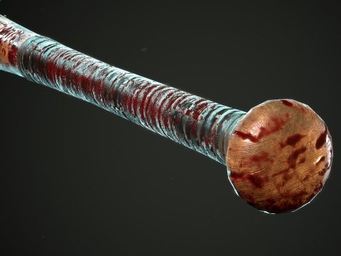 PROCEDURAL BASEBALL BAT Customize the baseball bat materials and meshes 3D Модель