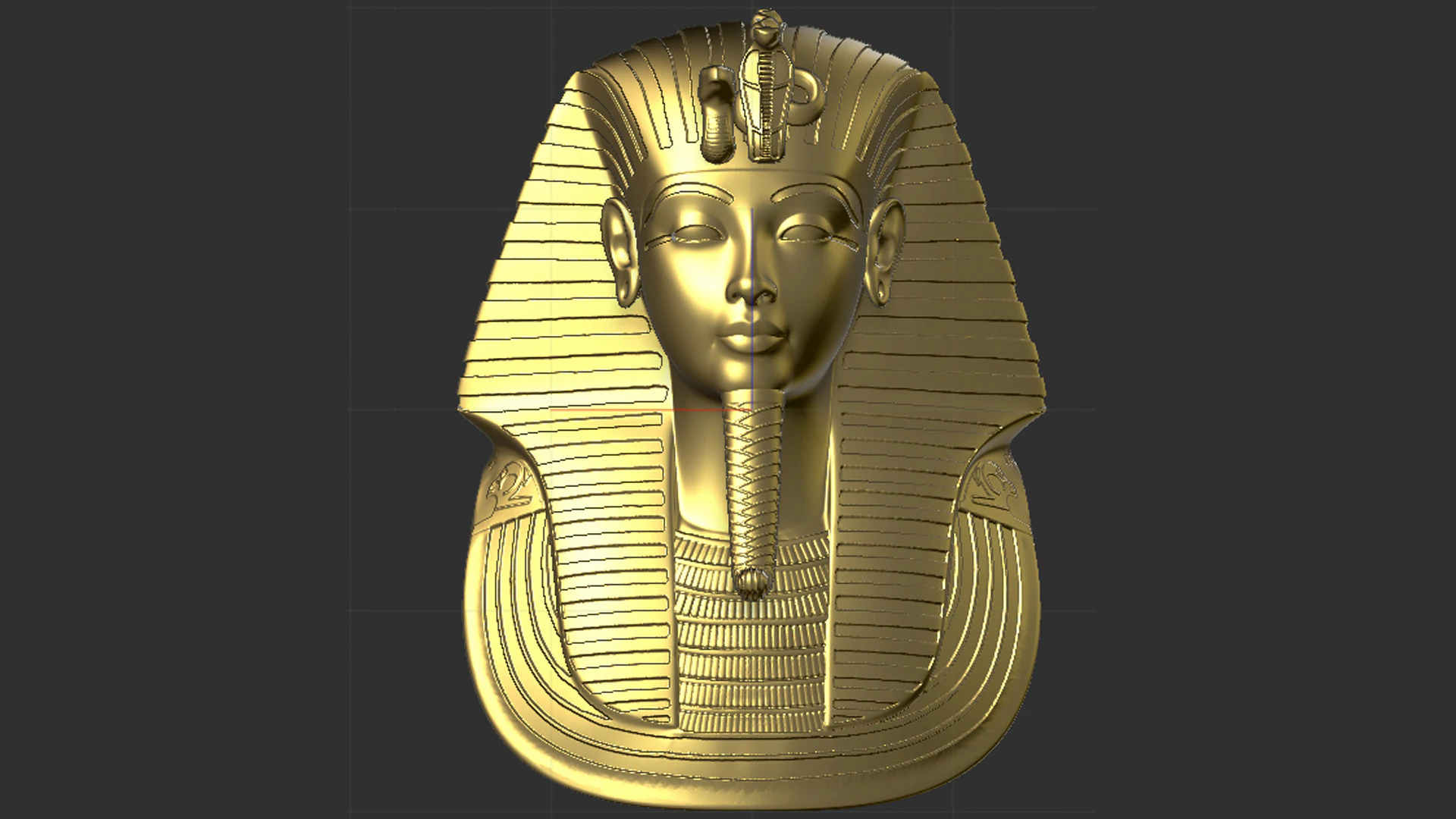 M&aacute;scara dorada original de Tutankam&oacute;n. Modelo de impresión 3D .c4d .max .obj .3ds .fbx .stl .blend 