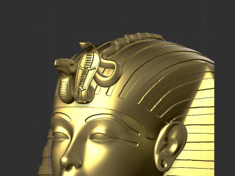 M&aacute;scara dorada original de Tutankam&oacute;n. Modelo de impresión 3D