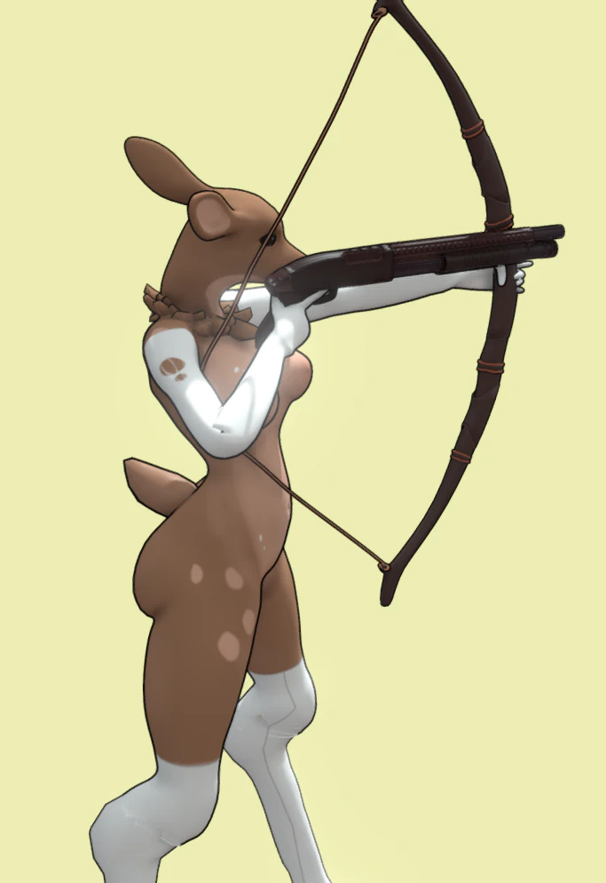 Furry deer 3D Model .c4d .max .obj .3ds .fbx .stl .blend 