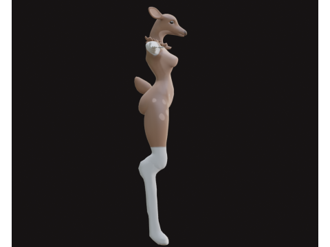 Furry deer 3D Модель