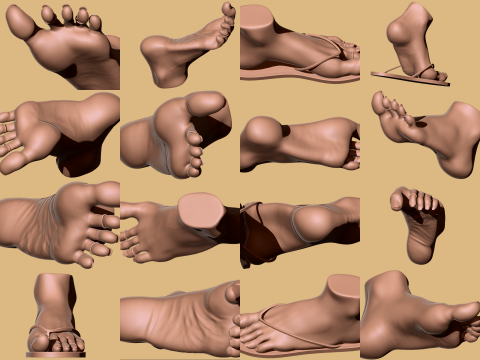 9 Scan-Based Feet Collection - 9 Realistic s - Printable Modèles 3D en vedette