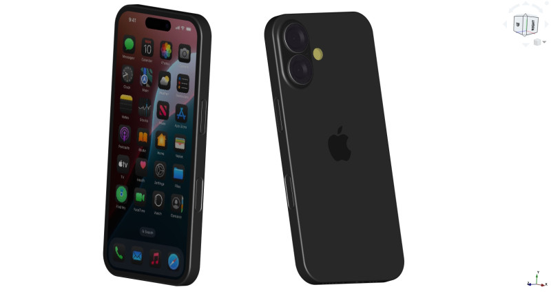 Iphone 16 CAD model 3D Модель .c4d .max .obj .3ds .fbx .stl .blend