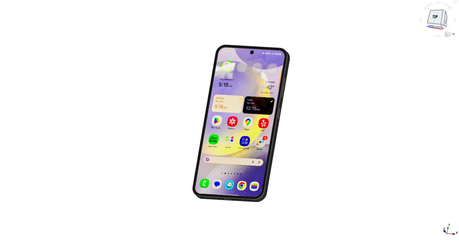 Samsung Galaxy S24 CAD model 3D Model .c4d .max .obj .3ds .fbx .stl .blend 
