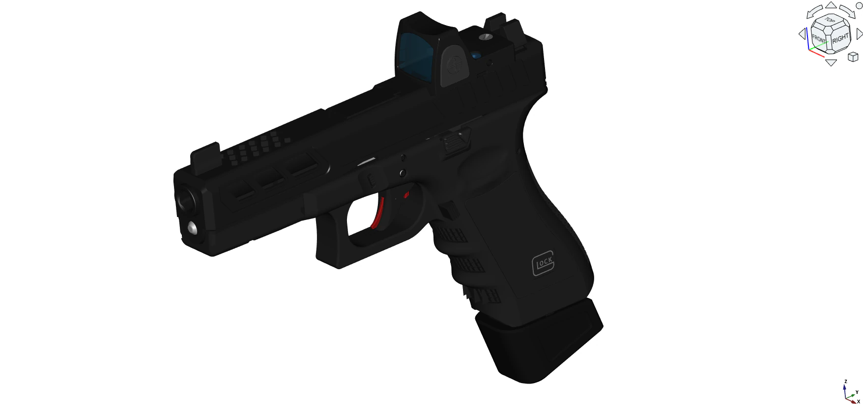 Glock 17 Full CAD model 3D Model .c4d .max .obj .3ds .fbx .stl .blend 
