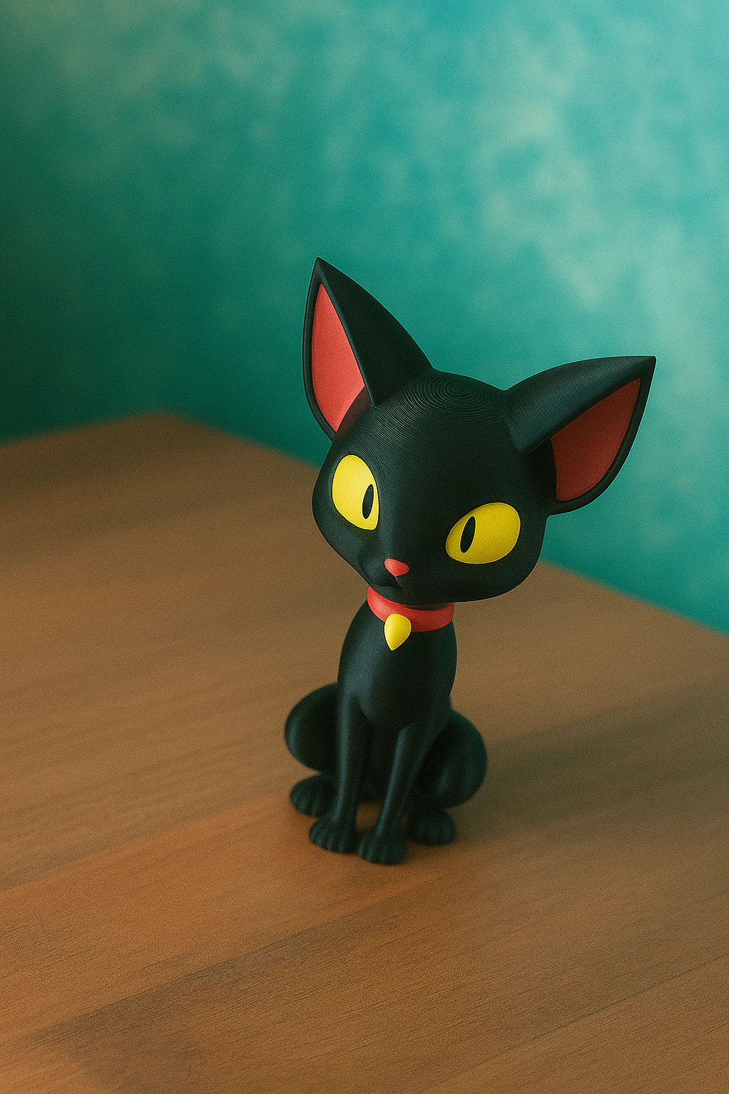 Black Cat Figurine 3D Print Model .c4d .max .obj .3ds .fbx .stl .blend