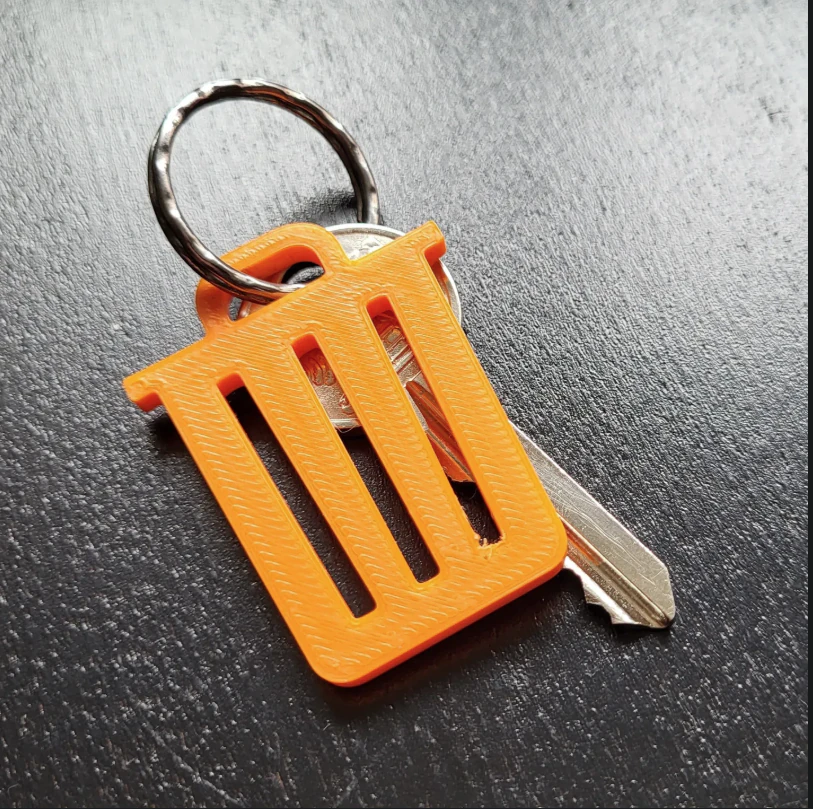 Trash Keyring 3D Print Model .c4d .max .obj .3ds .fbx .stl .blend 