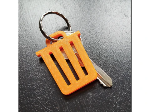 Prullenbak sleutelhanger 3D printmodel