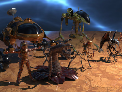Space Creatures Pack 3D-Modell