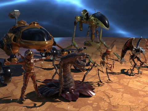 Space Creatures Pack 3D Model