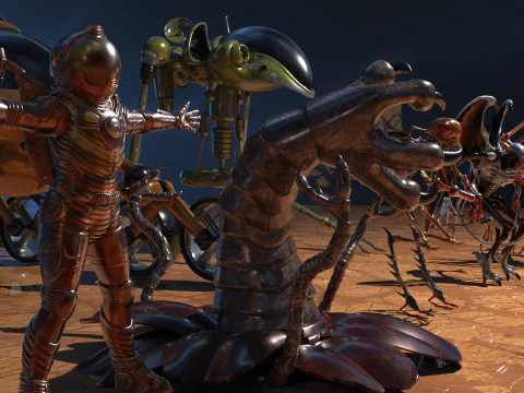 Space Creatures Pack 3D Model