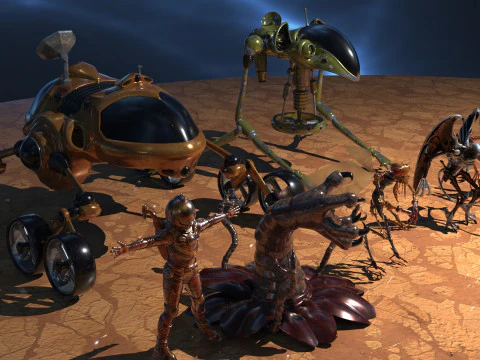 Space Creatures Pack 3D Model