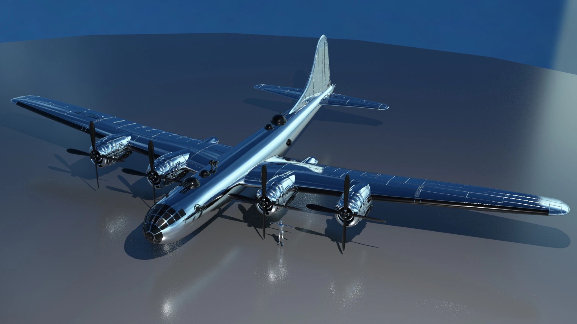 EnolaGay B-29 Superfortress bomber and LittleBoy Atomic Bomb 3D Model .c4d .max .obj .3ds .fbx .stl .blend 
