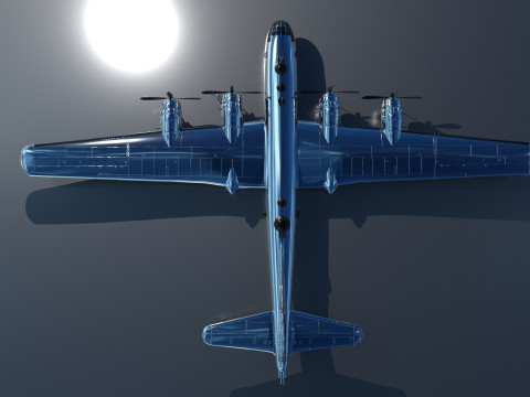 EnolaGay B-29 Superfortress bomber and LittleBoy Atomic Bomb 3D 모델