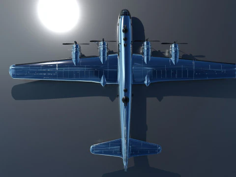 EnolaGay B-29 Superfortress bomber and LittleBoy Atomic Bomb 3D Model