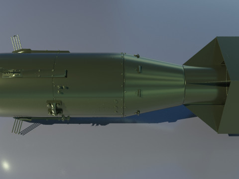 EnolaGay B-29 Superfortress bomber and LittleBoy Atomic Bomb 3D 모델