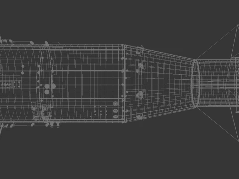 EnolaGay B-29 Superfortress bomber and LittleBoy Atomic Bomb 3D Model